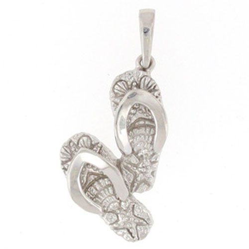 Silver Large Sandal Pendant - 397