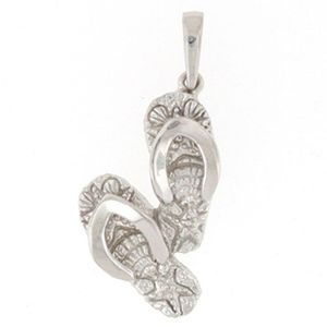 Silver Large Sandal Pendant - 397