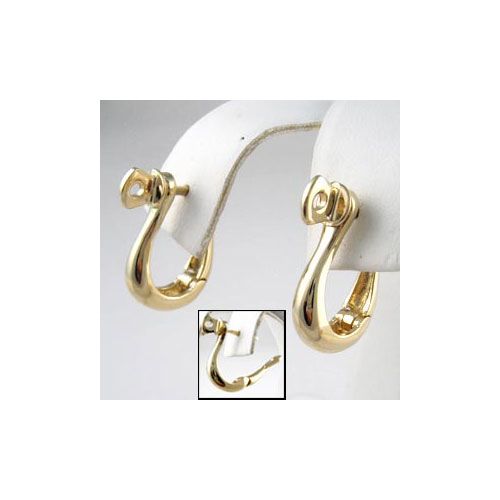 Silver Large Shackle Hinged Earrings - 639