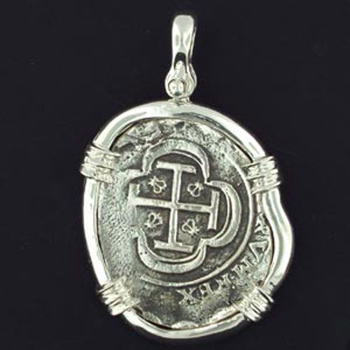 Silver Large Simple Framed Coin Pendant - 916