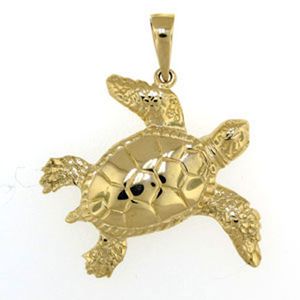 Silver Large Turtle Pendant - 248