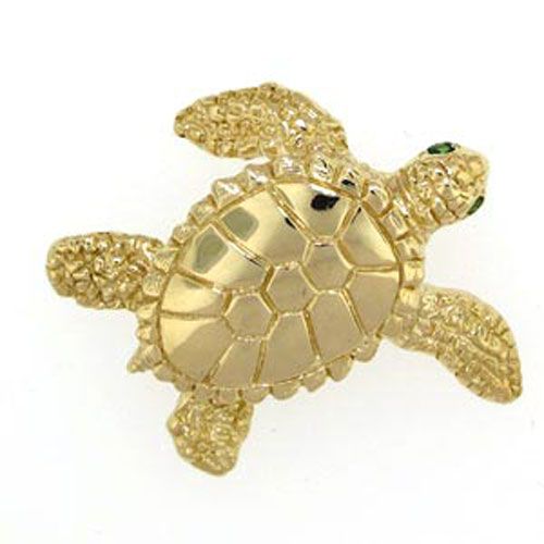 Silver Large Turtle Pendant - 382