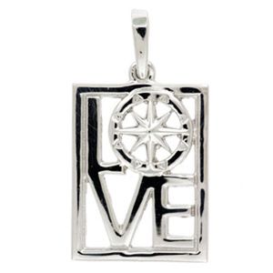 Silver Love Compass Rose Pendant - 462
