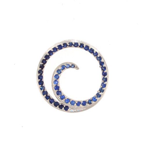 Silver Luxe Wave with Sapphire Pendant - 452-S-1