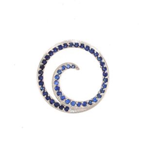Silver Luxe Wave with Sapphire Pendant - 452-S-1