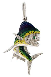 Silver Mahi Enamel Pendant - 175 E
