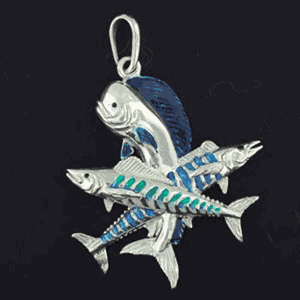 Silver Mahi, Wahoo, Kingfish Slam Pendant - 172 E