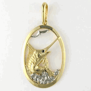 Silver Marlin In Frame Pendant - 149 M