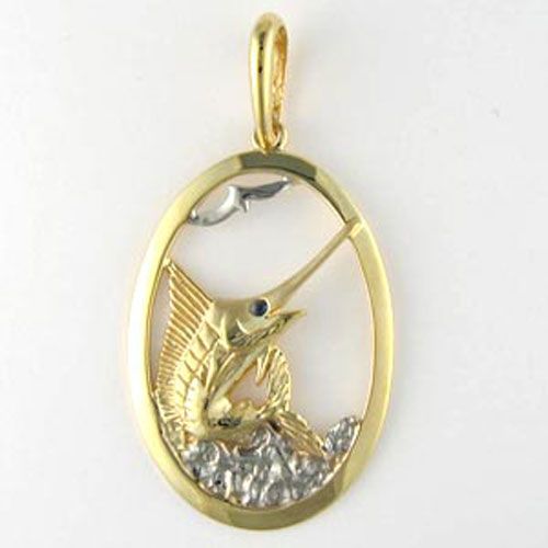 Silver Marlin In Frame Pendant - 149 M