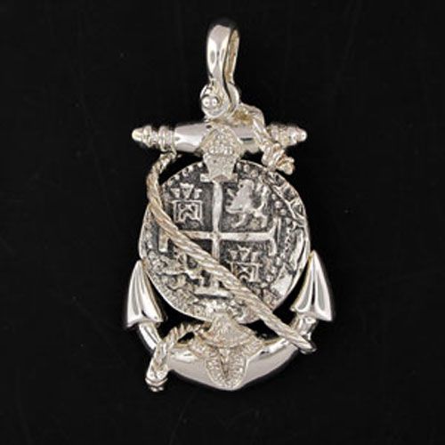 Silver Medium Anchor with Coin Pendant - 919