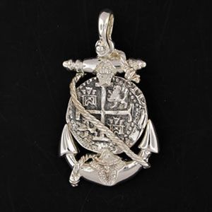 Silver Medium Anchor with Coin Pendant - 919