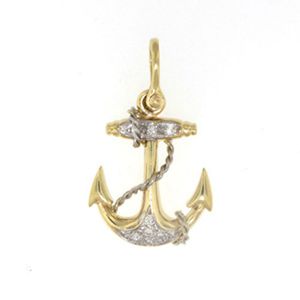 Silver Medium Anchor with CZ Pendant - 302 D