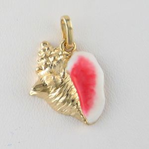 Silver Medium Conch Hollow Pendant - 376 HE