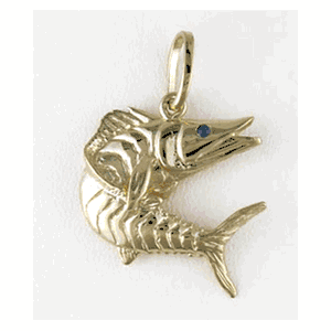Silver Medium Kingfish Hollow Pendant - 234 H