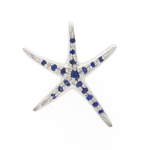 Silver Medium Spider Starfish with Sapphire Pendant - 211 S