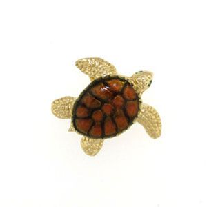 Silver Medium Turtle Enamel Pendant - 381 E