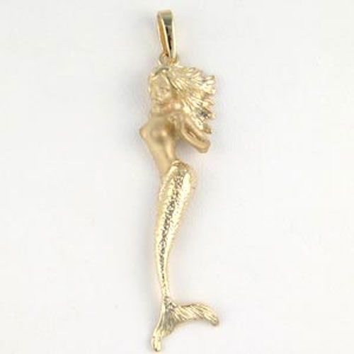 Silver Mermaid Trim Straight Tail Pendant - 361