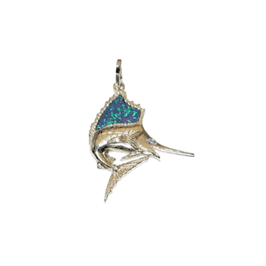 Silver Opal Sailfish Pendant - 137 O