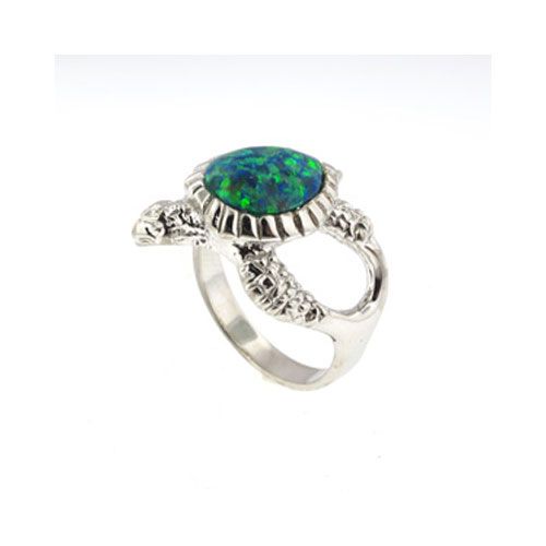 Silver Opal Turtle Ring - 777 O