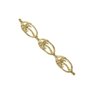 Silver Palm Tree 7 1/4 Inch Bracelet - 549