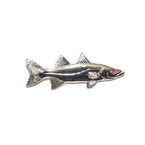 Silver Polished Snook Pendant - 120