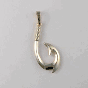 Silver Polynesian Hook Medium Pendant - 364