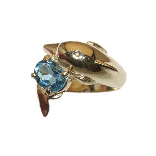 Silver Porpoise with Stone Ring - 707