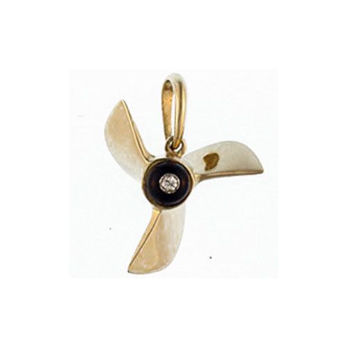 Silver Prop with Onyx & CZ Pendant - 301 DO