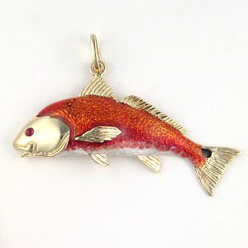 Silver Redfish Lw Enamel Pendant - 259 HE