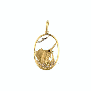 Silver Sailfish In Frame Pendant - 149 S