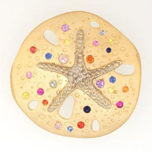 Silver Sand Dollar with Sapphire Background Pendant - 213 SB