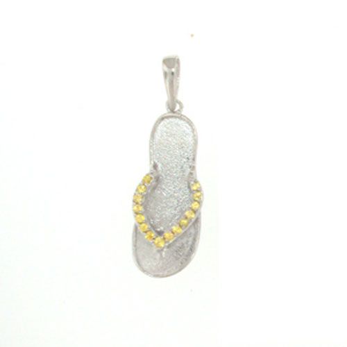 Silver Sandal with Sapphire Pendant - 455 S