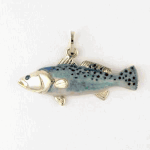 Silver Sea Trout Enamel Pendant - 258 E