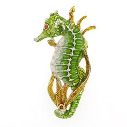Silver Seahorse Enamel Pendant - 403 S En