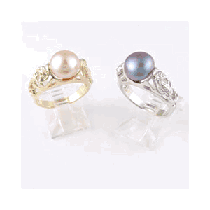Silver Seahorse Pearl Solitaire Ring - 738