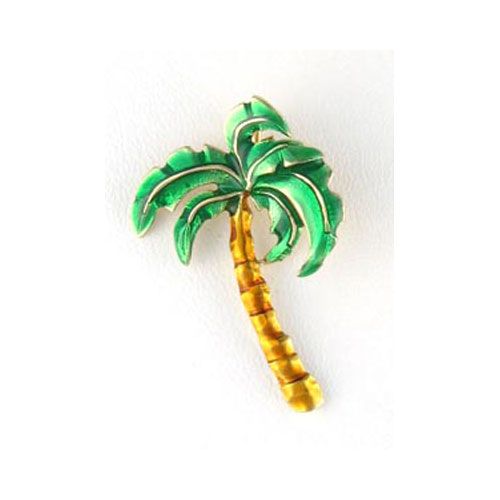 Silver Single Palm Enamel Pendant - 344 E