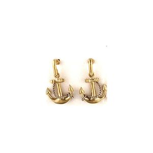 Silver Small Anchor No CZ Earrings - 624