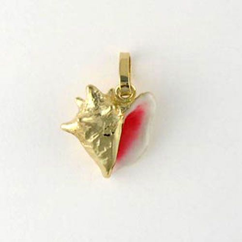Silver Small Conch Enamel Pendant - 247 E