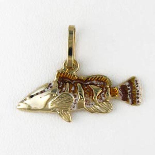 RDMSilver233E Silver Small Grouper Enamel Pendant 2...