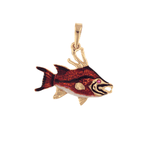 Silver Small Hogfish with Enamel Pendant - 446E