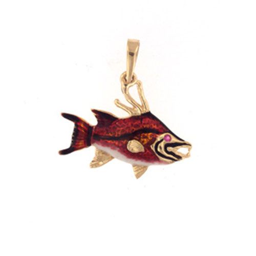 Silver Small Hogfish with Enamel Pendant - 446E