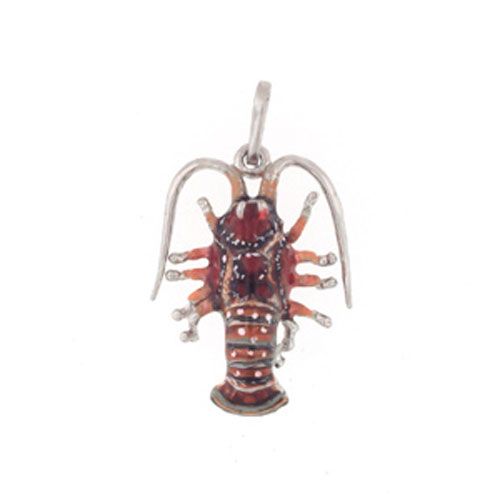Silver Small Lobster with Enamel Pendant - 383 E