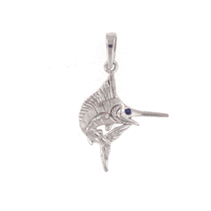 Silver Small Marlin Pendant - 448