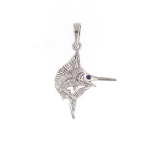Silver Small Marlin Pendant - 448