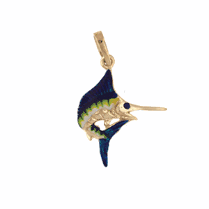 Silver Small Marlin with Enamel Pendant - 448 E
