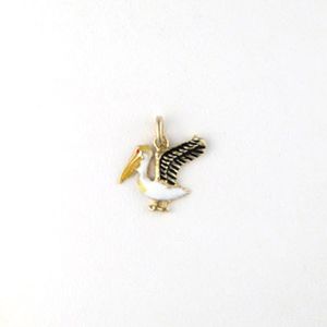 Silver Small Pelican Enamel Pendant - 280 E