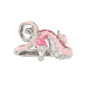 Silver Small Seahorse with Enamel Ring - 773 E