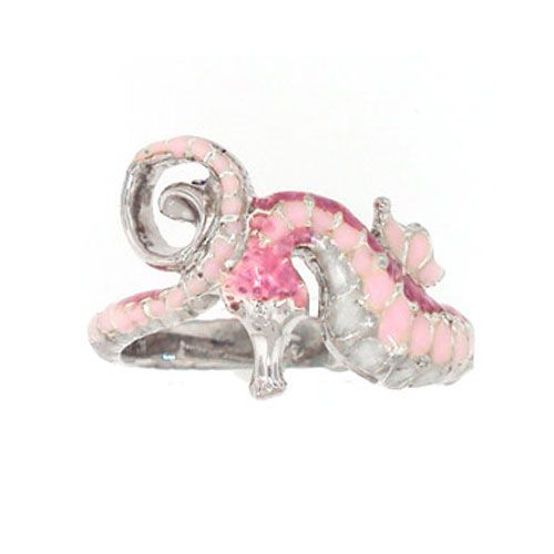 Silver Small Seahorse with Enamel Ring - 773 E