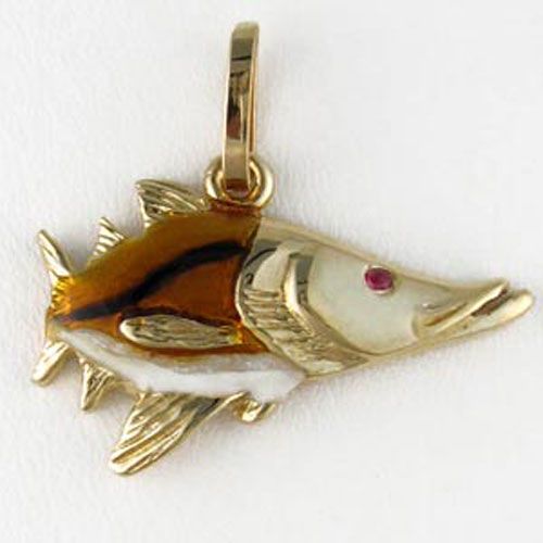Silver Small Snook Enamel Pendant - 207 E
