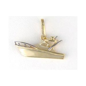 Silver Small Sportfishing Boat Pendant - 337